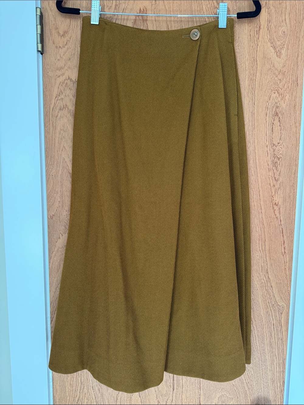 COS A-Line Wool Blend Midi Corduroy Skirt